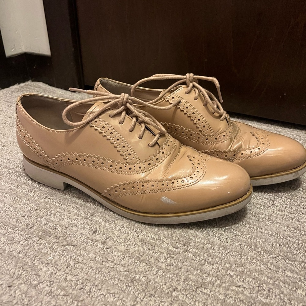 Pale Pink Leather Oxfords